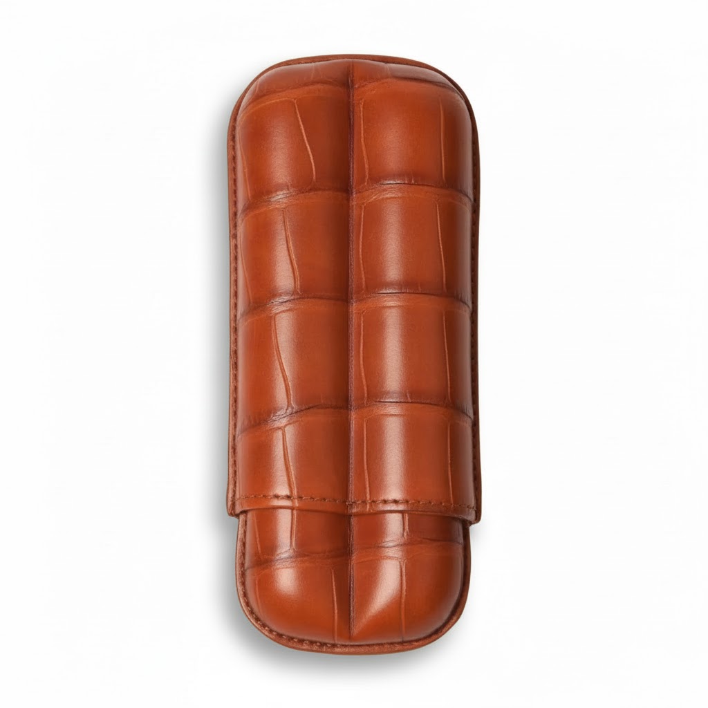 Cigar Case - Elie Bleu 27mm Orange - 2 Cigars
