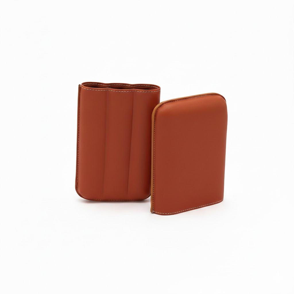 Cigar Case - Recife Chesterfield Culture Orange - 3 Cigars