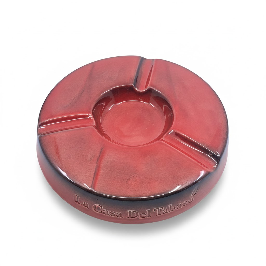 Ashtray - Lcdt Round Red - 3 Cigars