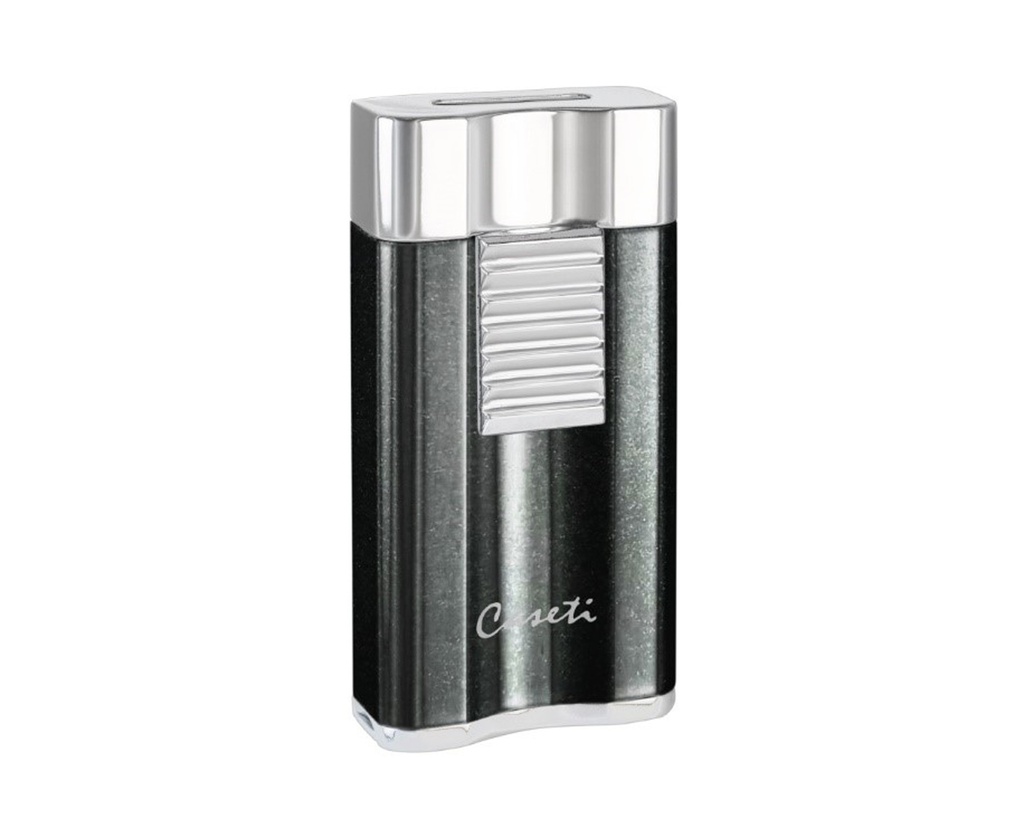 Lighter - Caseti Paris Wide Flat Flame + Puncher Chrome/Dark Grey