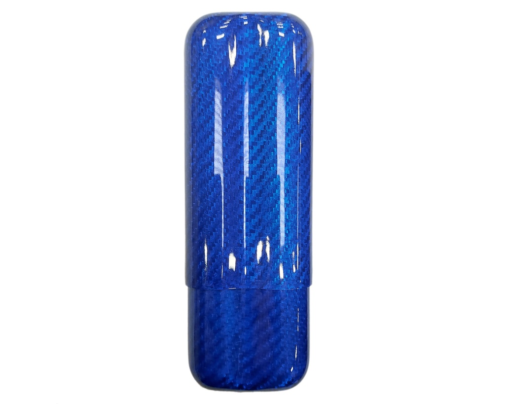 Cigar Case - Lubinski Carbon Fibre Blue - 2 Cigars