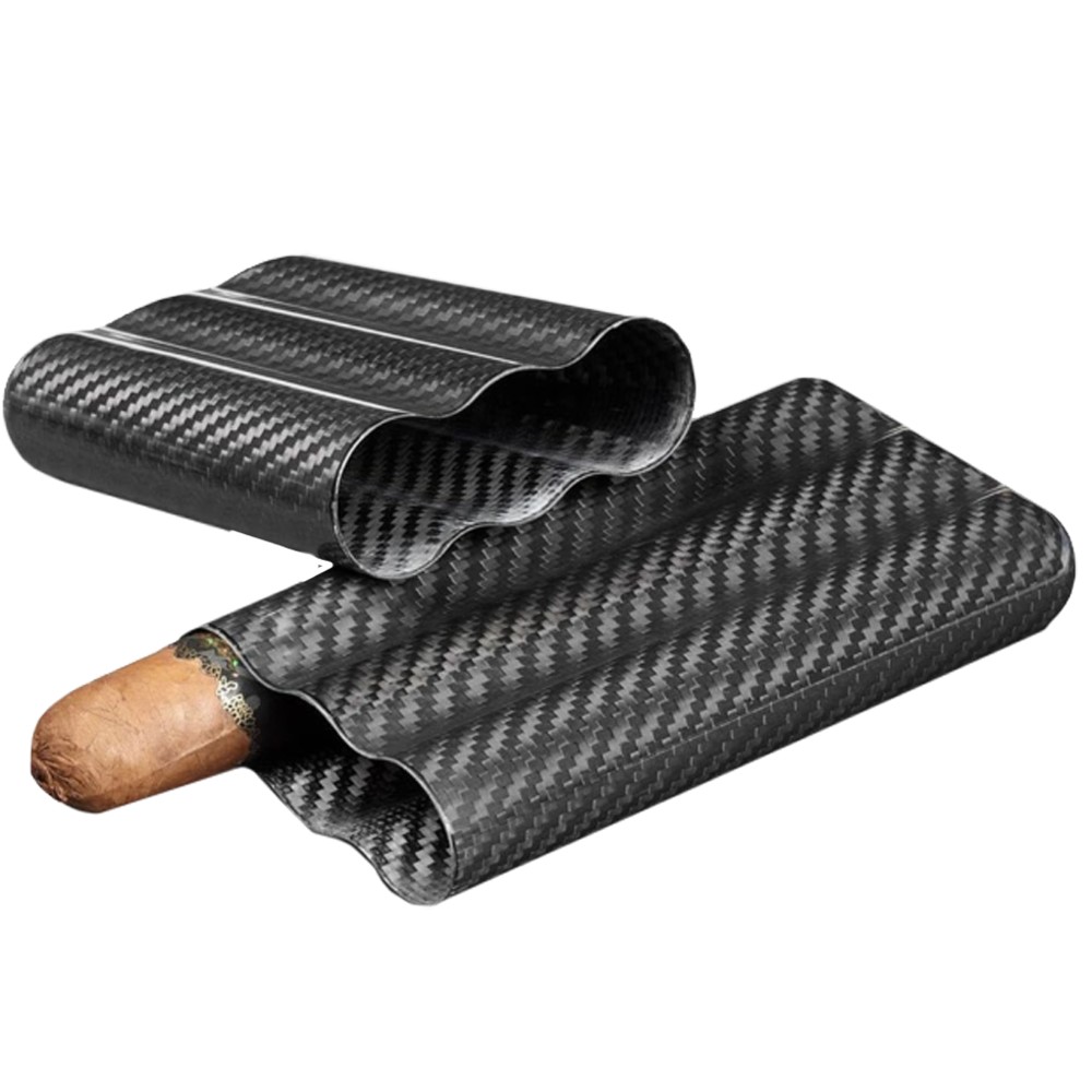 Cigar Case - Passatore Carbon Fiber Black - 3 Cigars