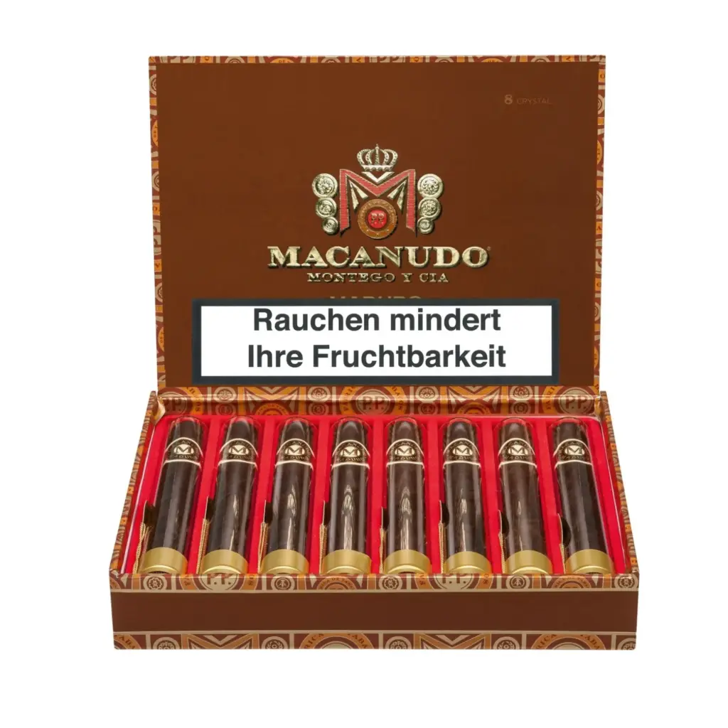Macanudo Maduro Crystal Gran Corona Glass Tubes - Box Of 8 Cigars