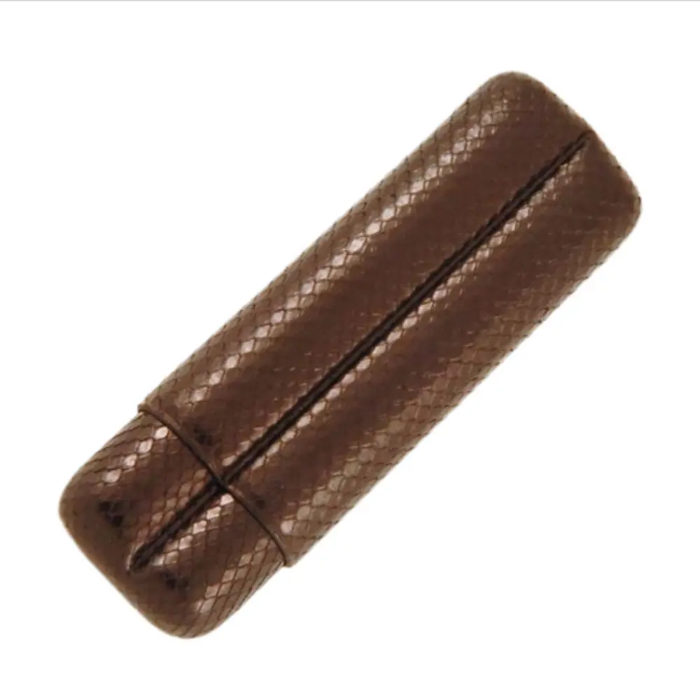 Cigar Case - Fallon Aura Python Sublimes Dark Brown - 2 cigars 