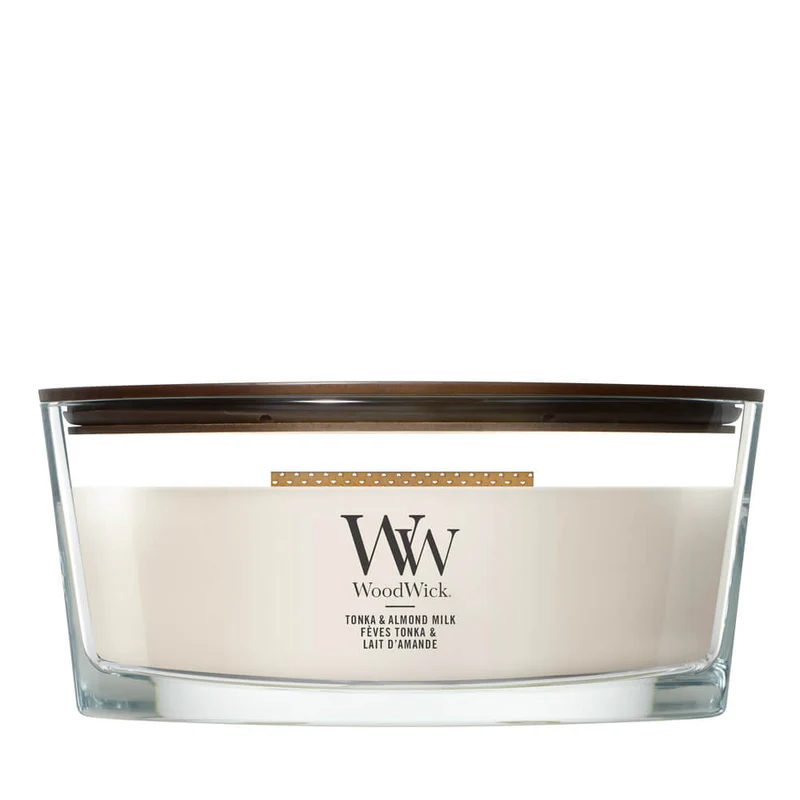 Candle - Woodwick Tonka & Almond Milk Ellipse