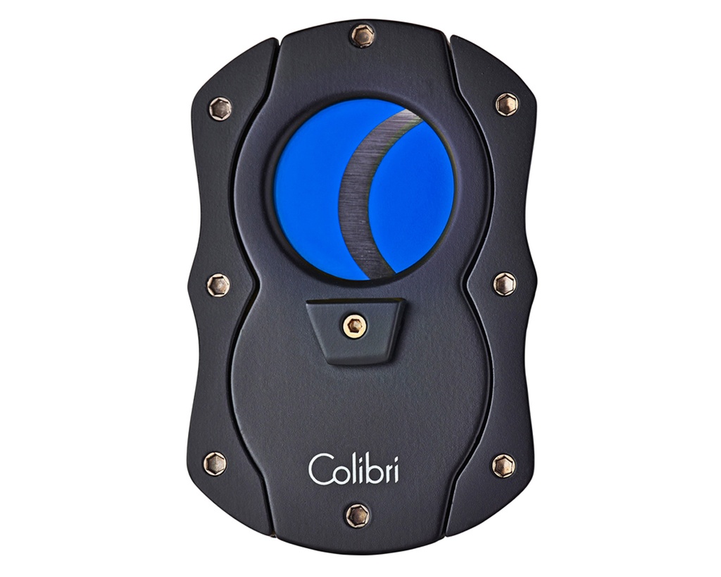 Cigar Cutter - Colibri Rubber Black/Blue Knives