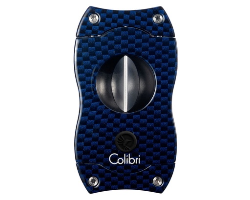 [12098] Cigar Cutter - Colibri V-Cut Carbon Fibre Blue