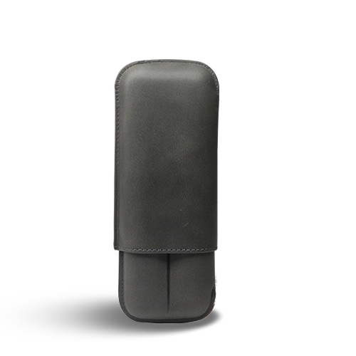 [12584] Cigar Case - Recife Chicago Gun Metal - 2 Cigars