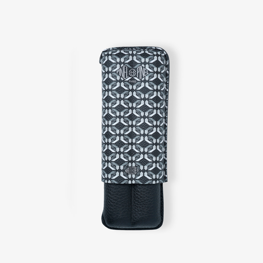[13387] Cigar Case - Pinel Et Pinel Double D24 Coated Canvas Sexy Black - 2 Cigars
