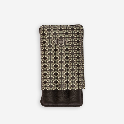 [16129] Cigar Case - Pinel Et Pinel Triple D24 Coated Canvas Sexy Black - 3 Cigars