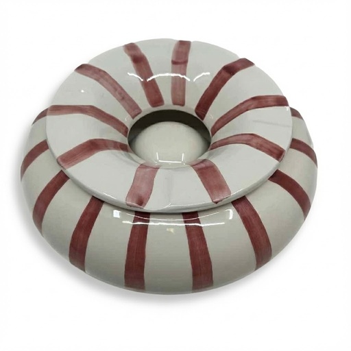 [16209] Ashtray - Dominique London Big Moroccan Pink Stripes - 4 Cigars