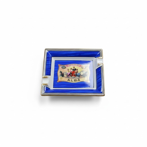 [16481] Ashtray - Elie Bleu Alba Blue - 2 Cigars