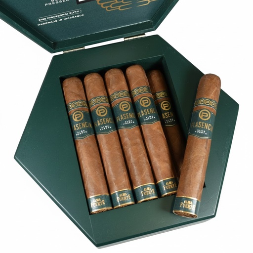 [21439] Plasencia Alma Fuerte Green Sixto I Hexagon - Box Of 10 Cigars
