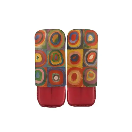 [52476] Cigar Case - Recife 25 - 130 Cercles De Kandinsky Poppy Red - 2 Cigars    